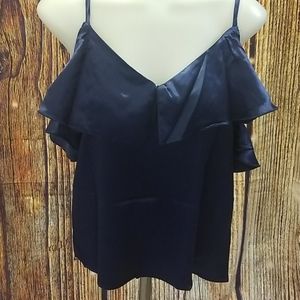 Navy Shiney Spaghetti Strap Top